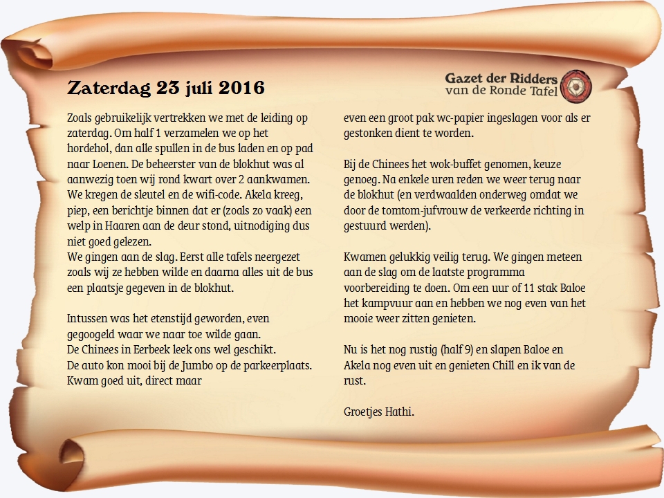 Zaterdag.